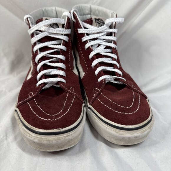 Vans Old Skool Hi Shoes Athletic Canvas Skate Sneakers Maroon Mens 7.5 Women’s 9 - Picture 3 of 10